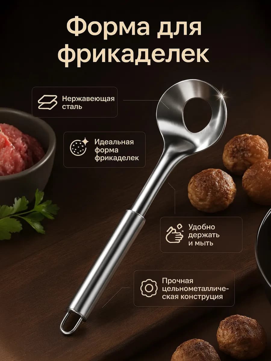 Ложка кухонная кулинарная для митболов, фрикаделек