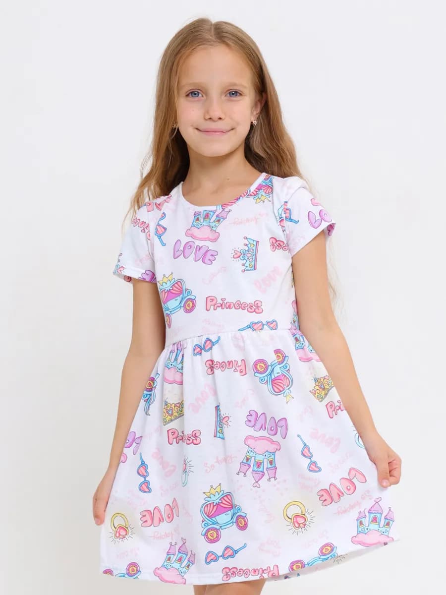 Трикотажное платье для девочки в садик или для дома