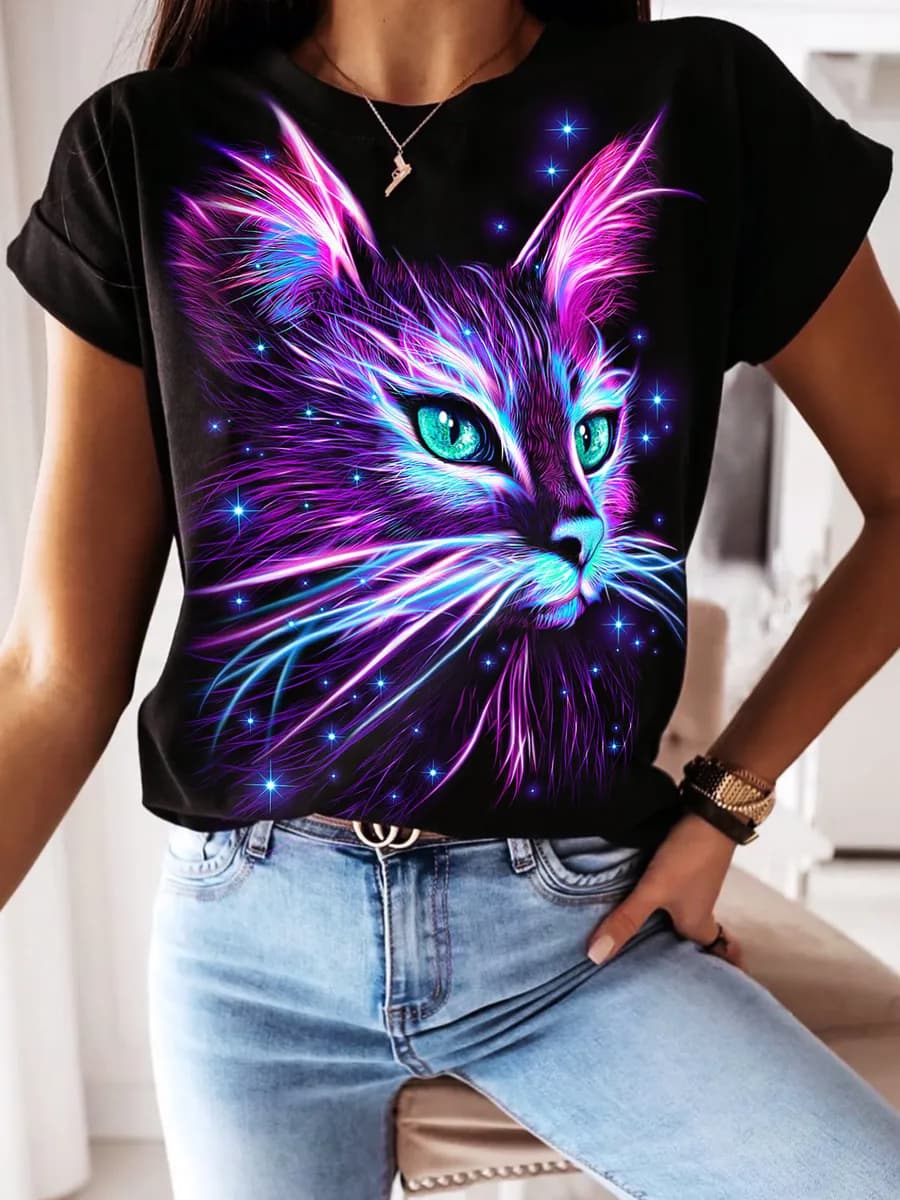 Футболка принт с котиками нарядная праздничная