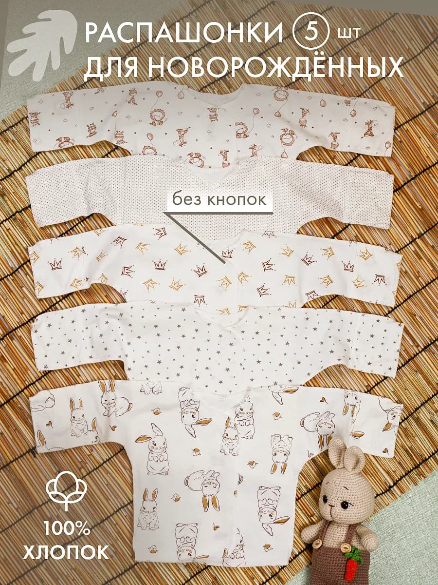 Набор распашонок для новорожденных с антицарапками