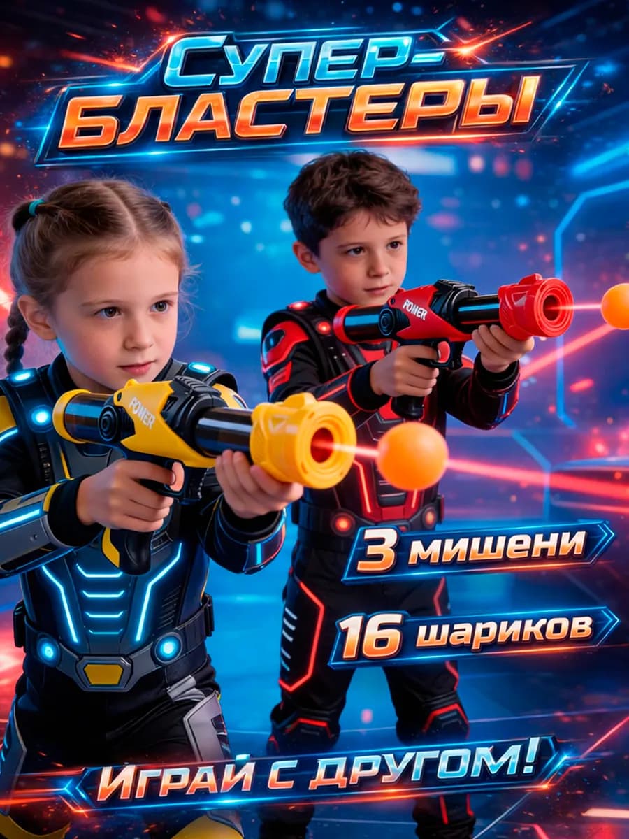 Игрушечное оружие пистолет детский с мягкими пулями мишенями