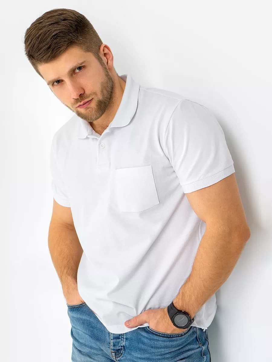 Футболка поло с коротким рукавом хлопок