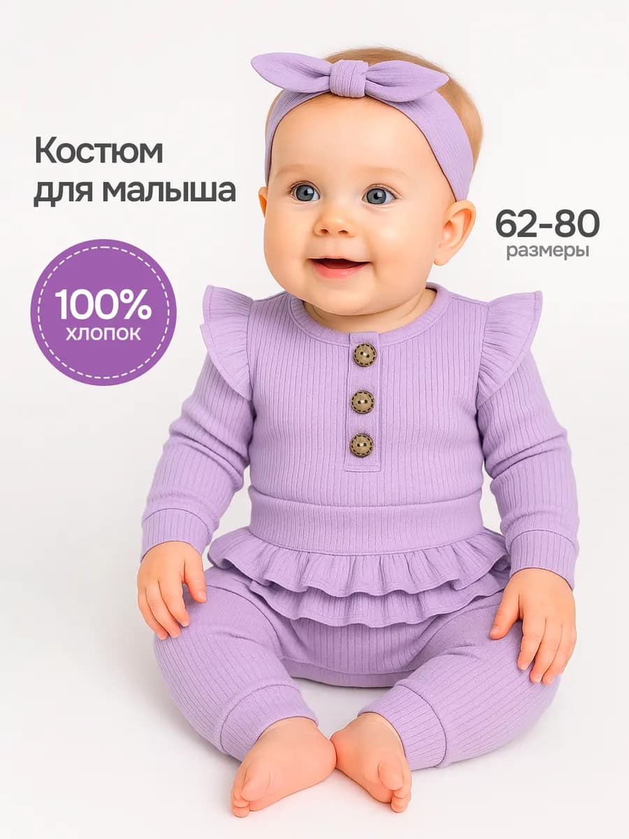 Костюм для новорожденных комплект боди и штанишки