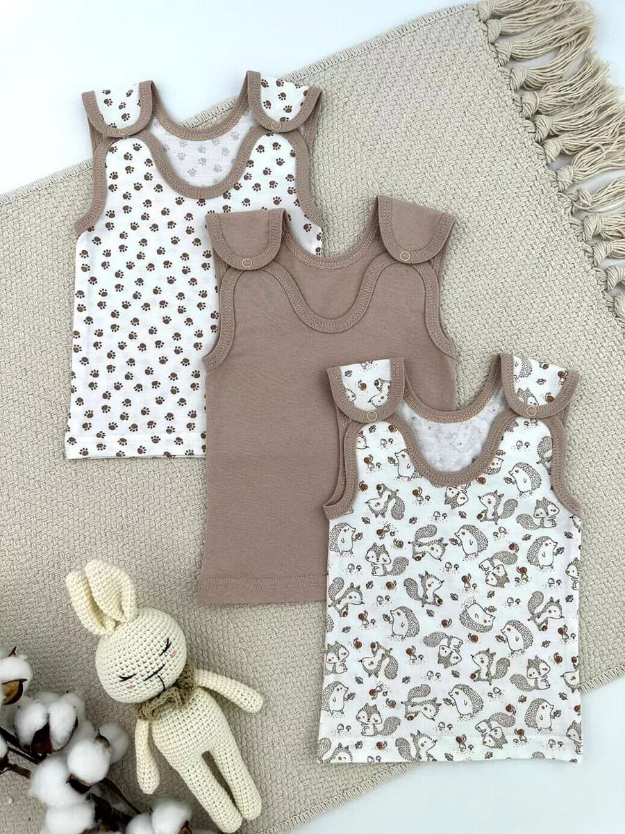 Майка бельевая для новорожденных набор 3 шт