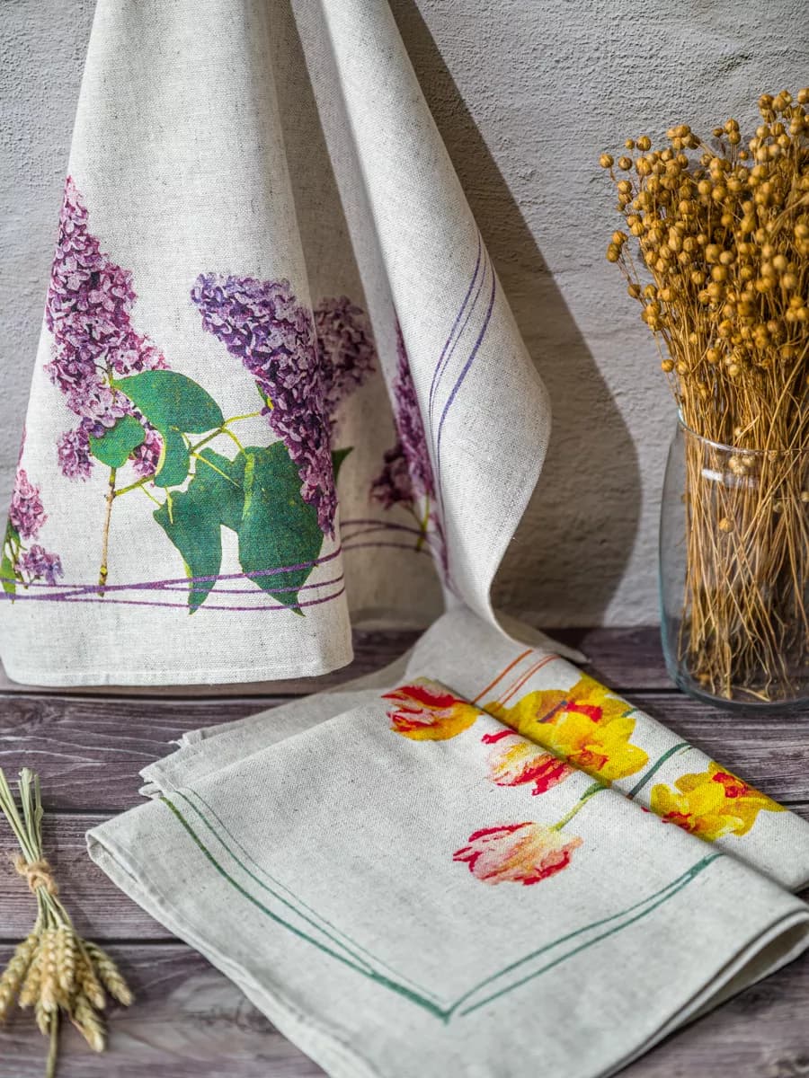 Полотенца кухонные льняные 3 шт