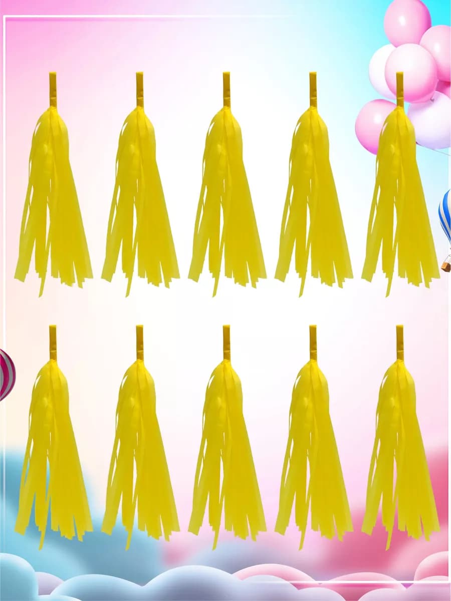 Гирлянда кисточки тассел желтые