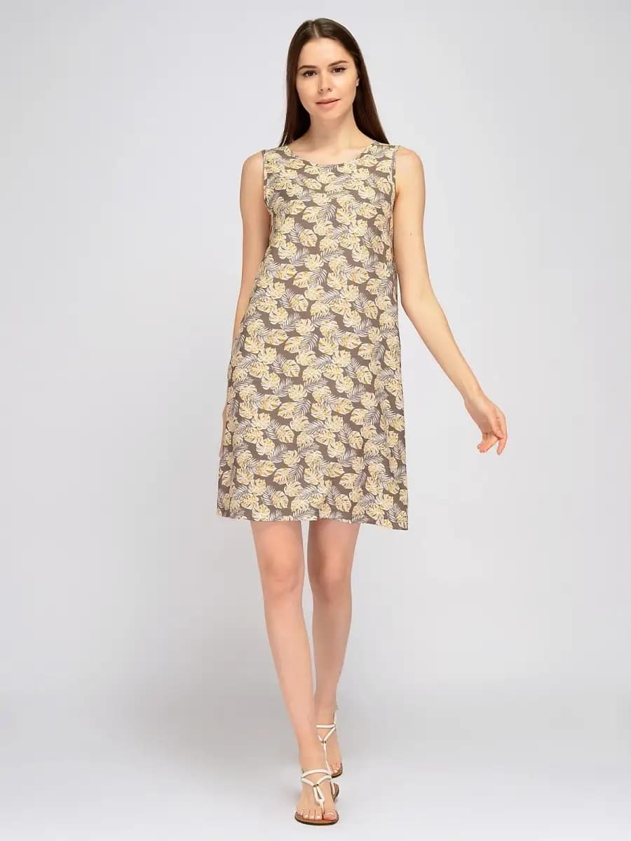 Летнее платье сарафан трапеция мини пляжное