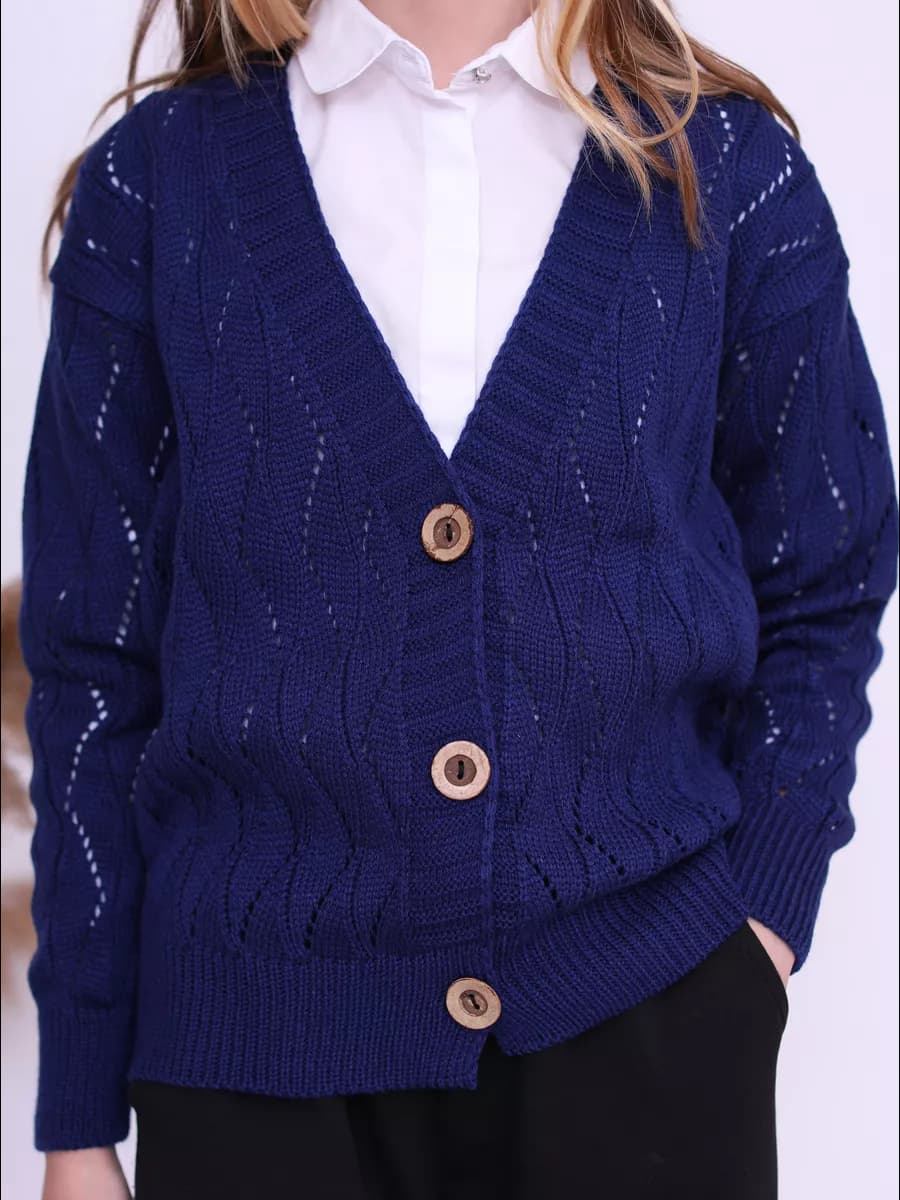 Кардиган вязаный школьный оверсайз