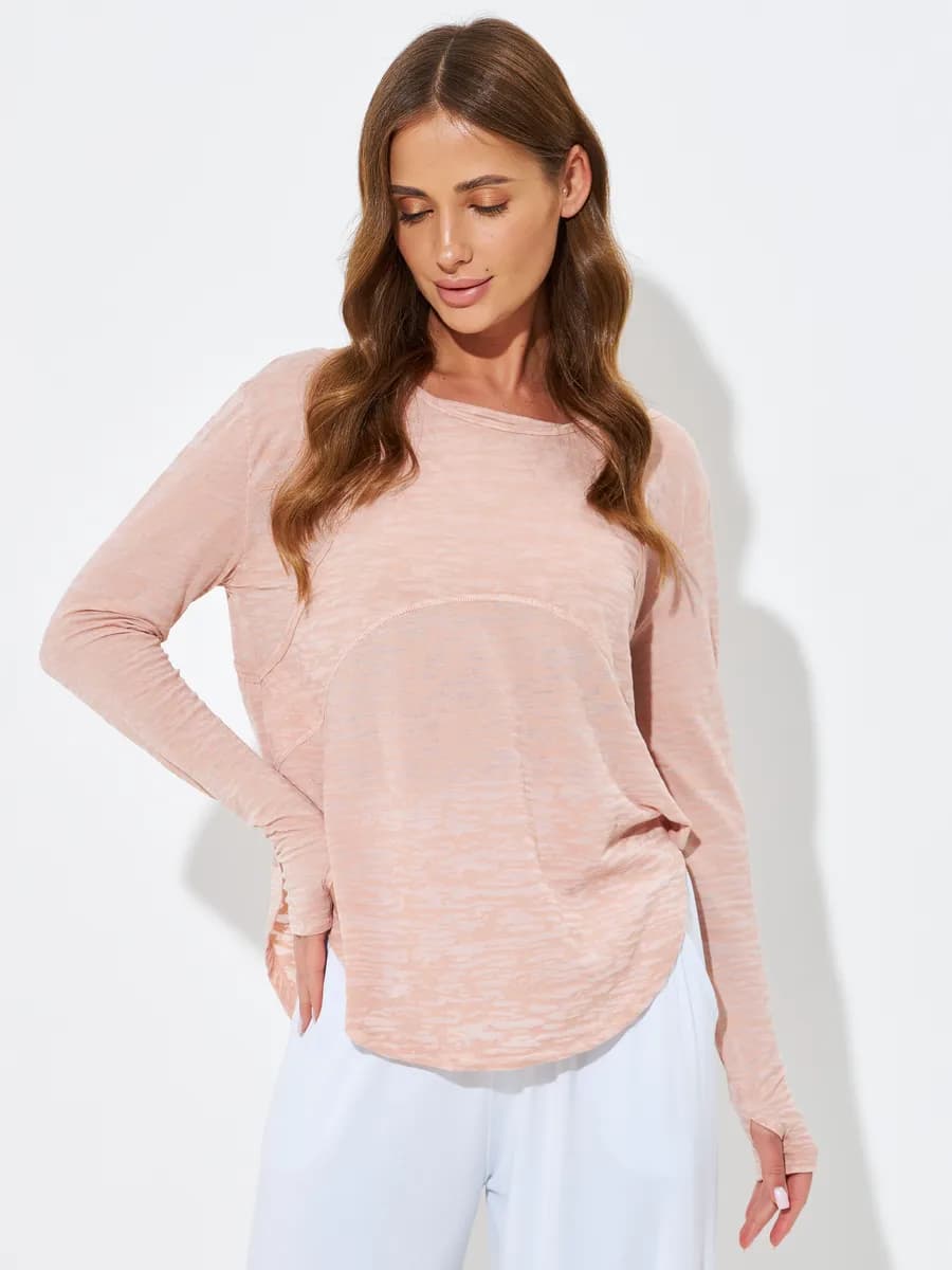 Лонгслив спортивный с вырезом для пальца