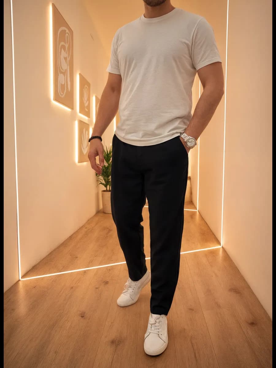 Брюки бананы классические широкие