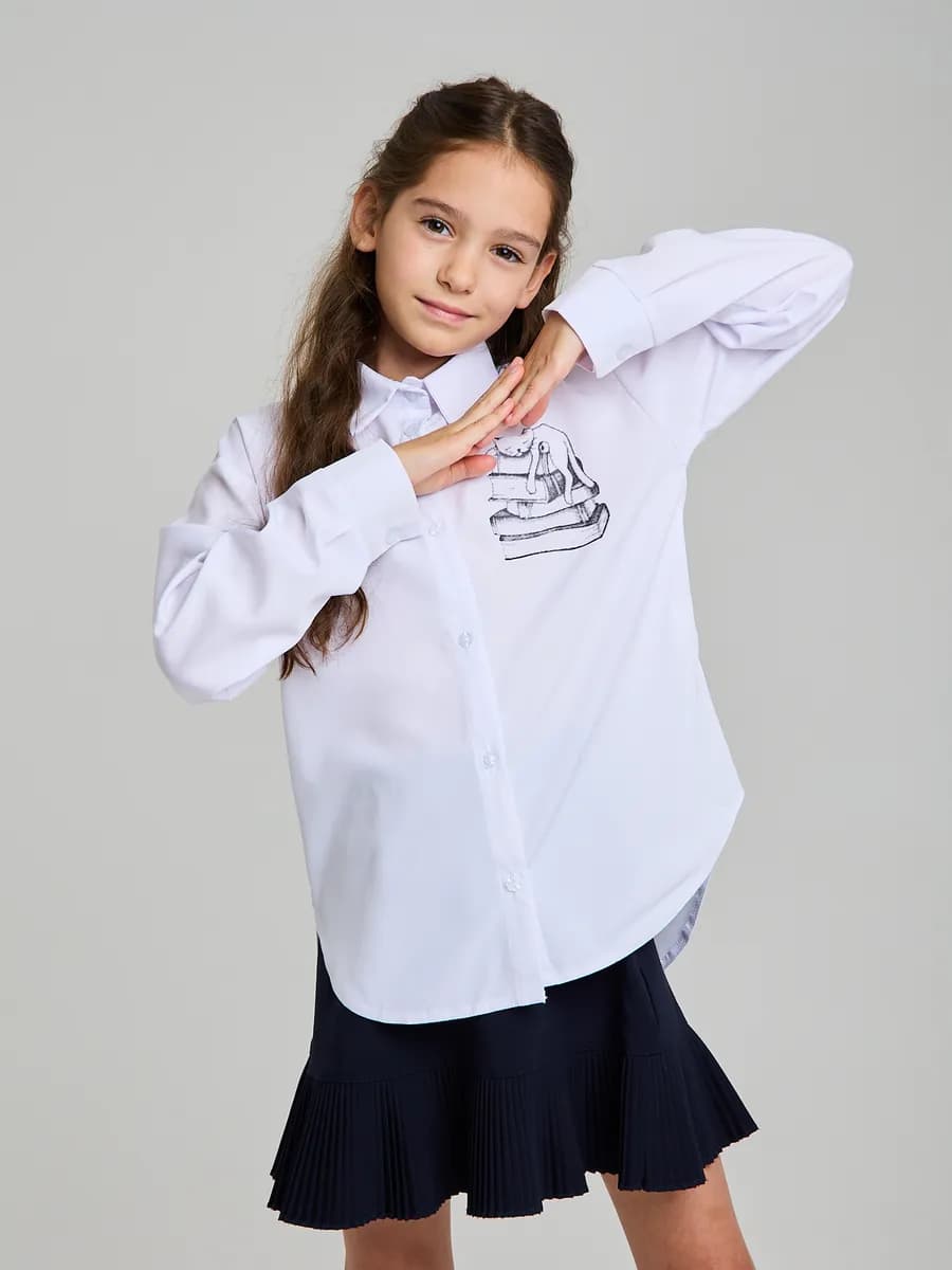 Блузка в школу с котиком