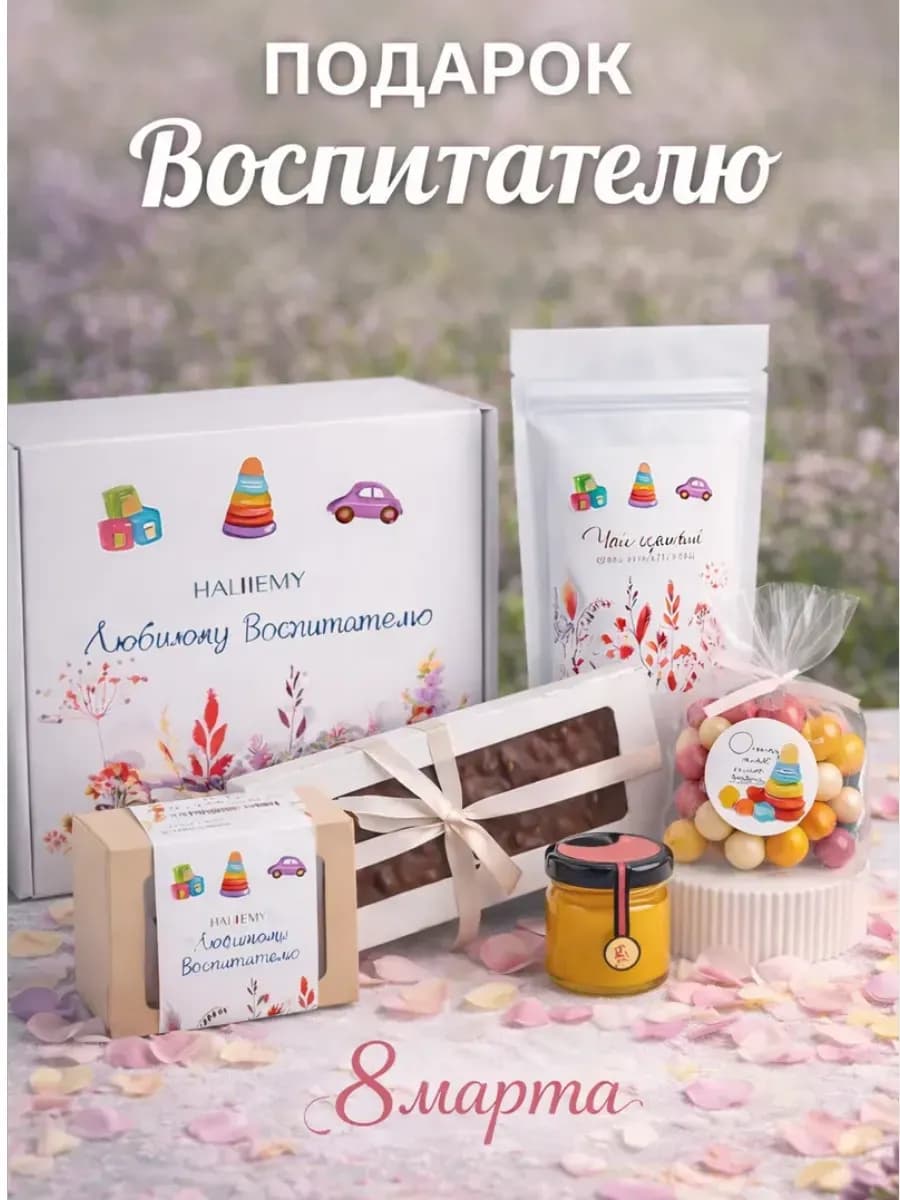 Сладкий подарочный набор воспитателю на 8 марта