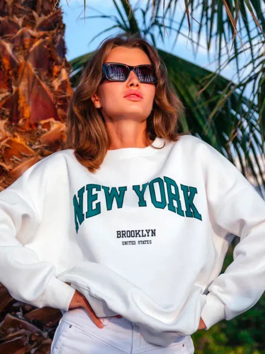 Свитшот удлиненный оверсайз теплый с начесом базовый