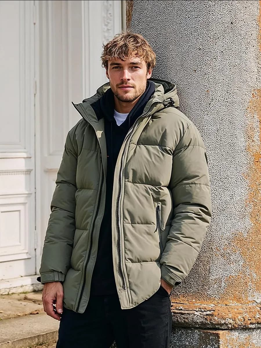 Куртка зимняя короткая с капюшоном пуховик