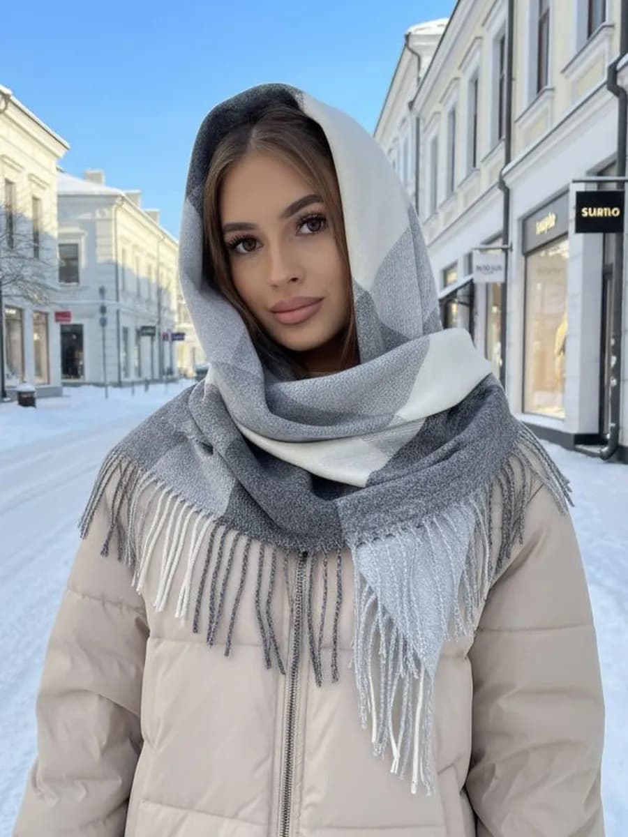 Платок теплый на голову кашемир