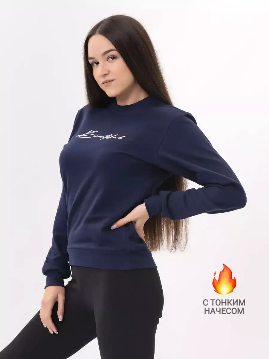 Свитшот оверсайз худи с тонким начесом