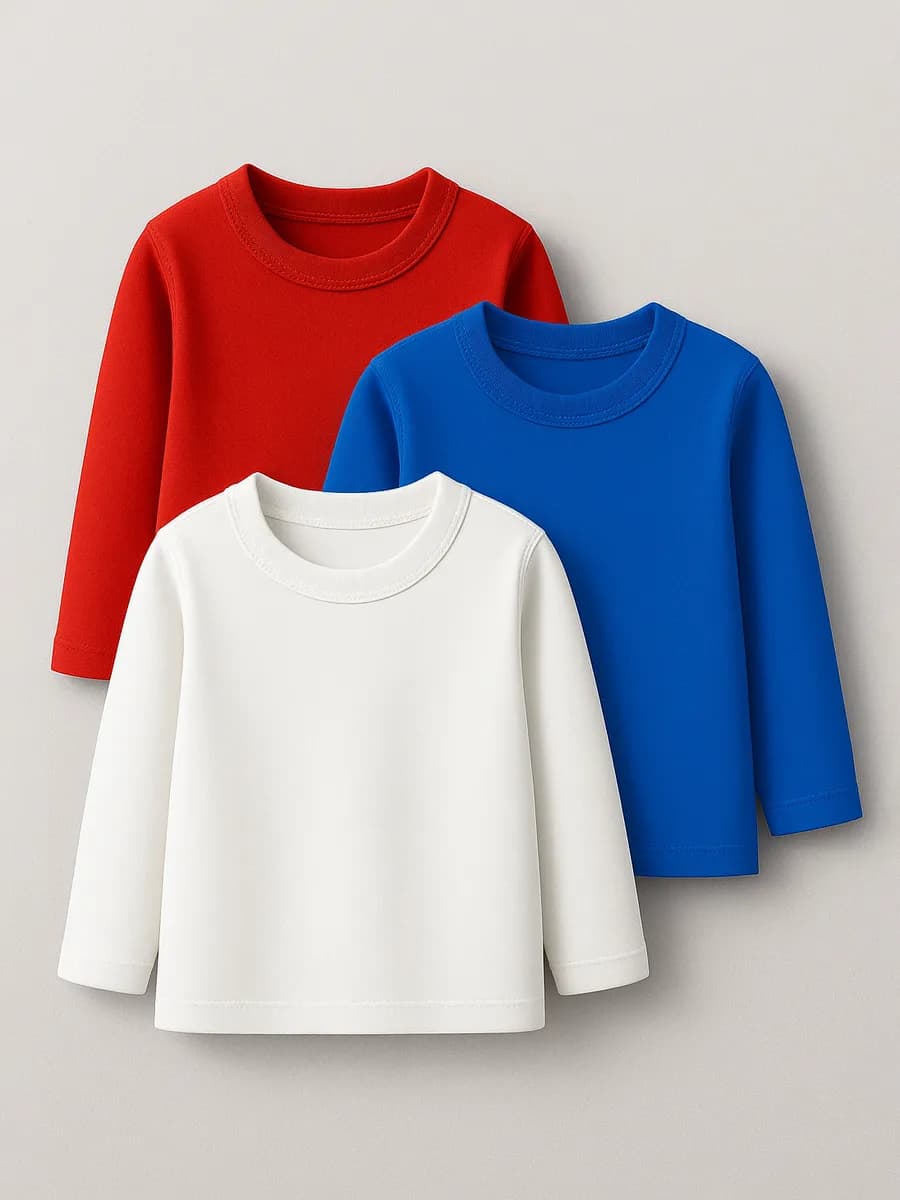 Лонгслив трикотажный базовый набор 3 шт