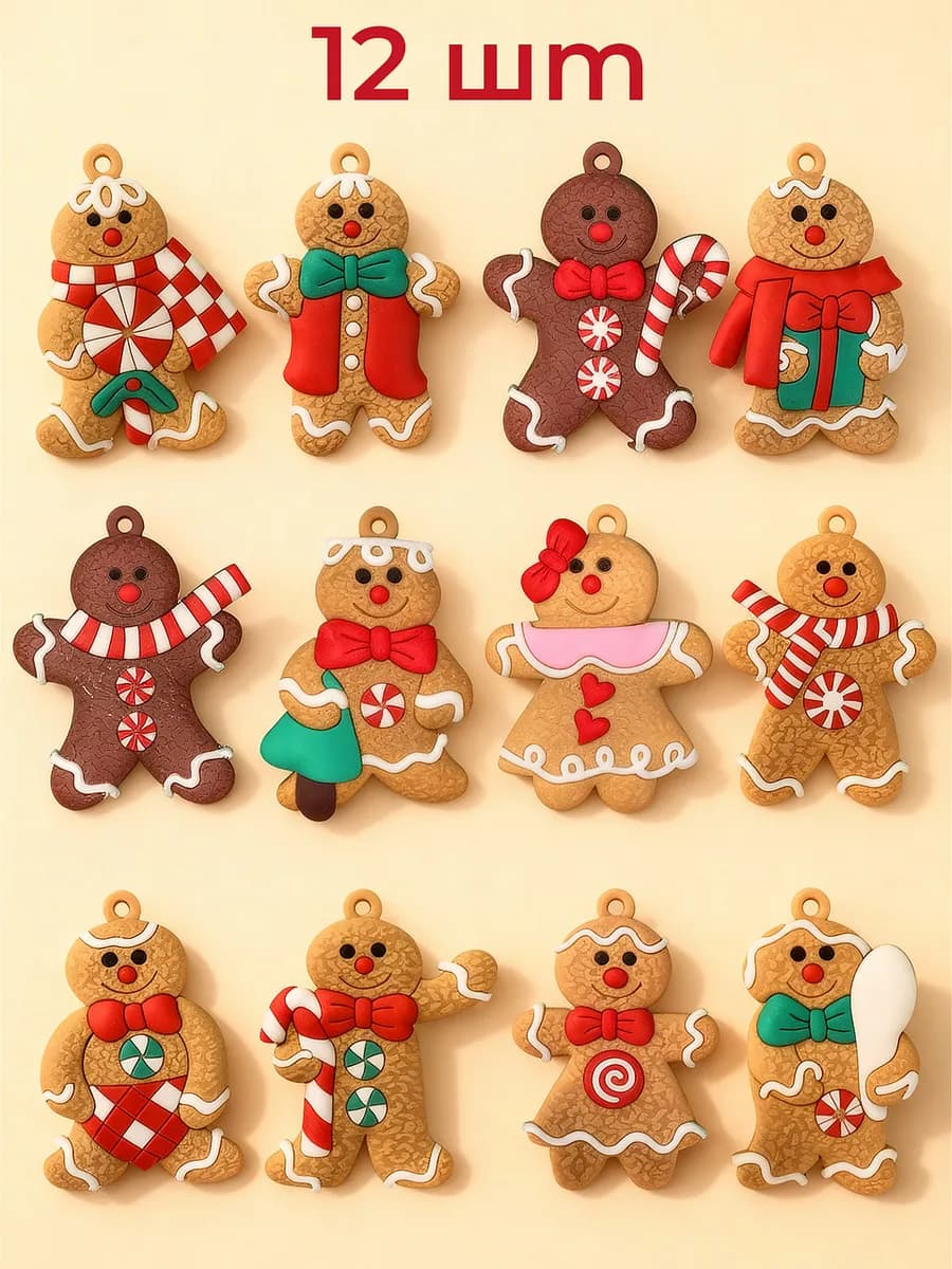 Набор украшений Пряничные человечки 12шт
