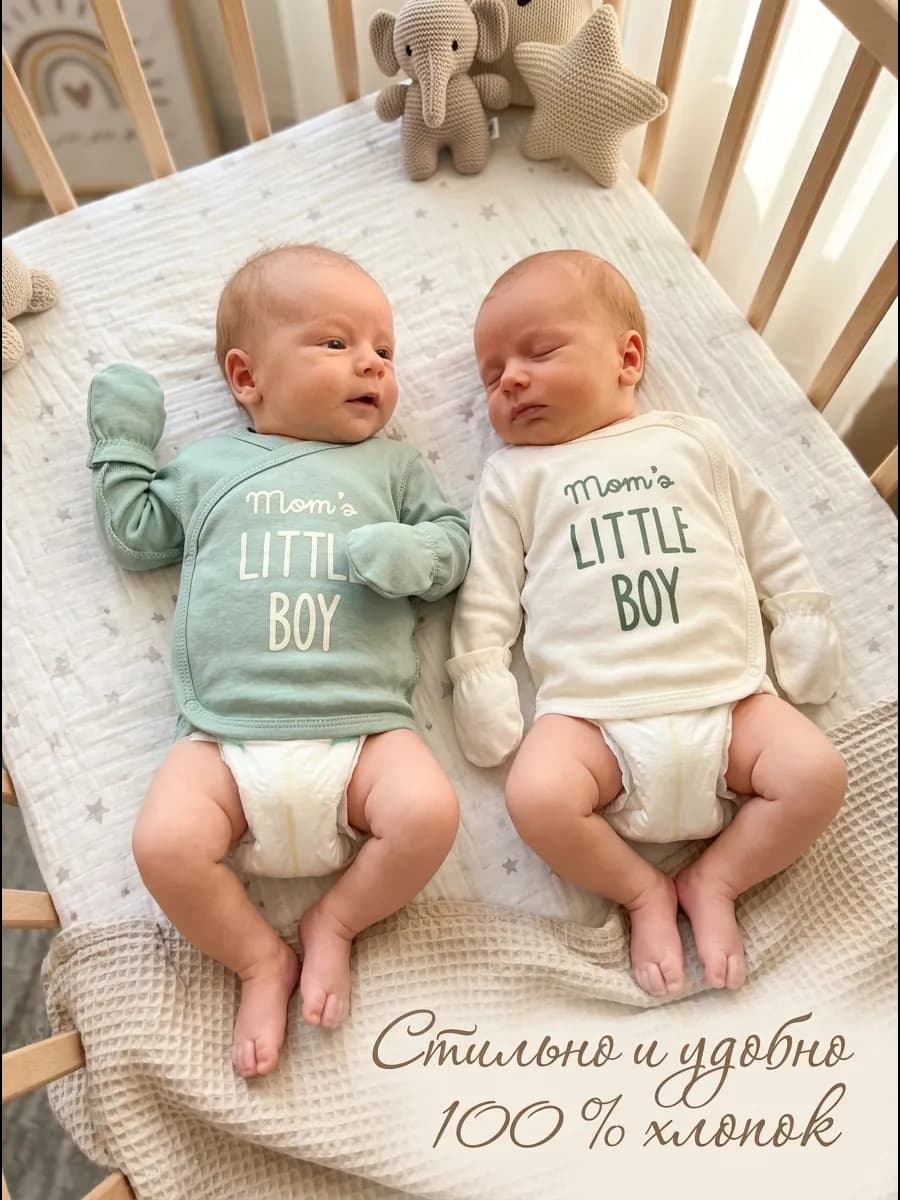 Распашонки для новорождённых 2 шт