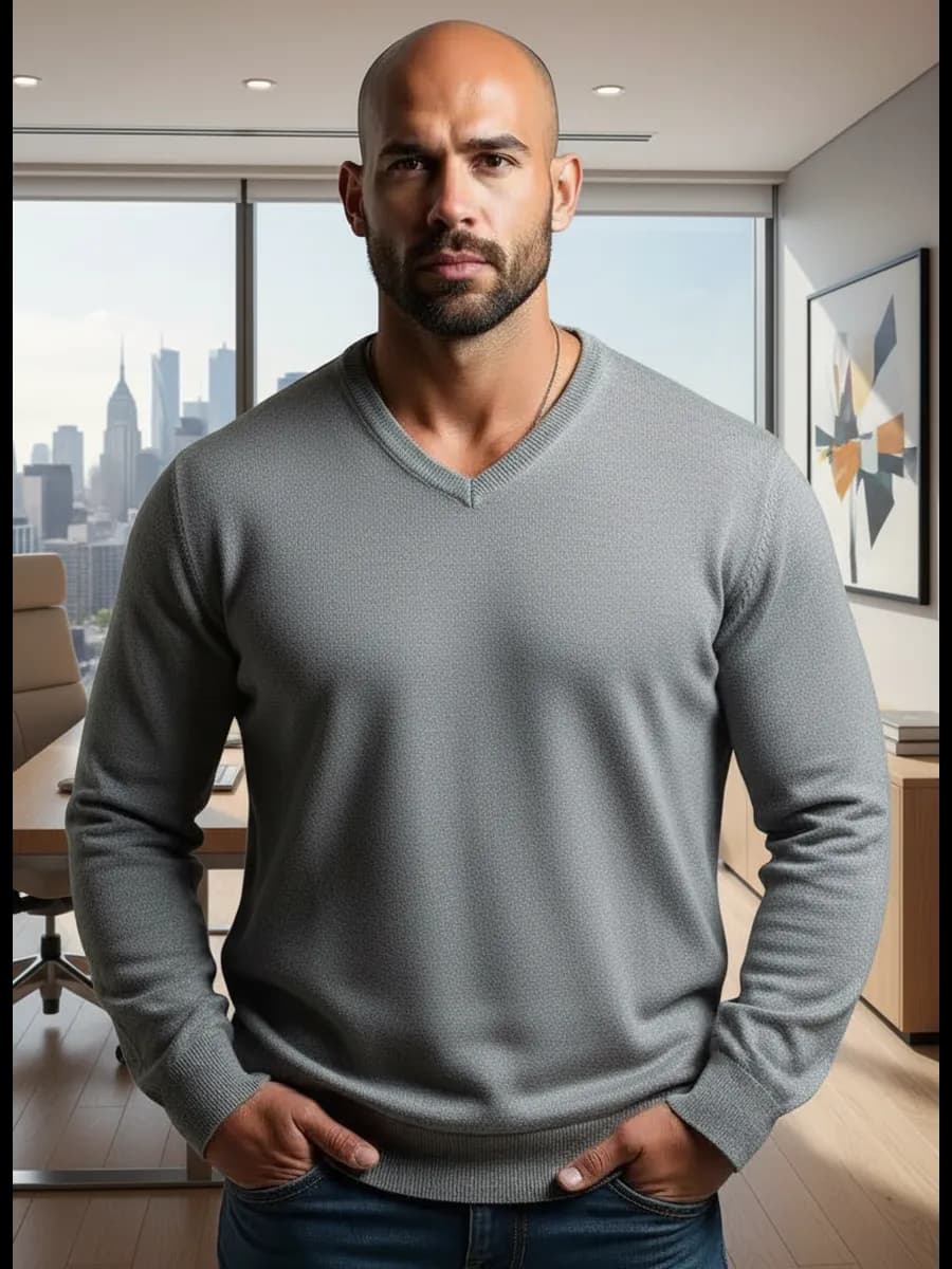 Джемпер мужской тонкий классический зимний офисный