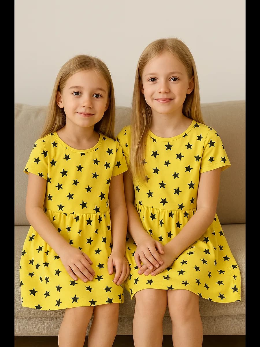 Платье хлопковое желтое