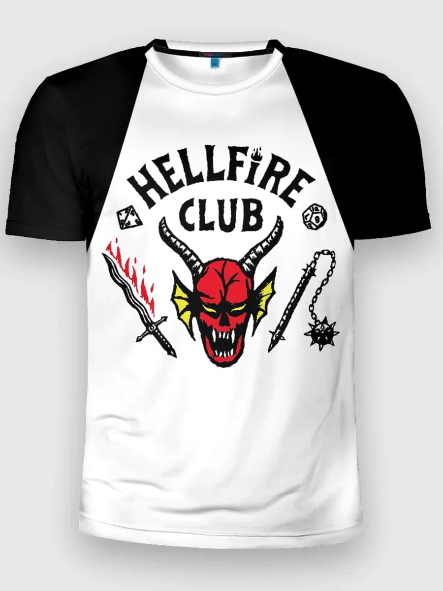 футболка спортивная для тренировок с принтом hellfire club