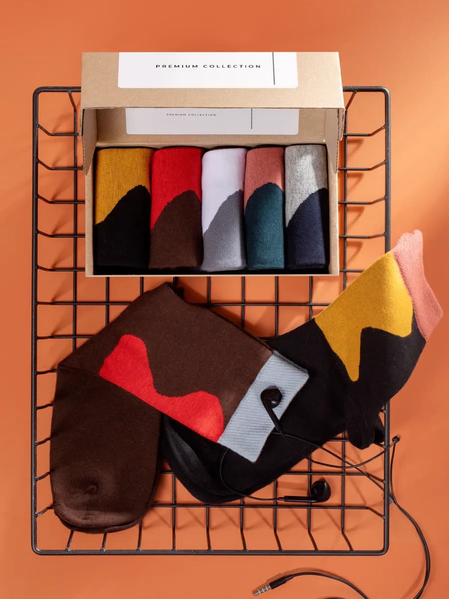 Носки с принтом цветные высокие 5 пар