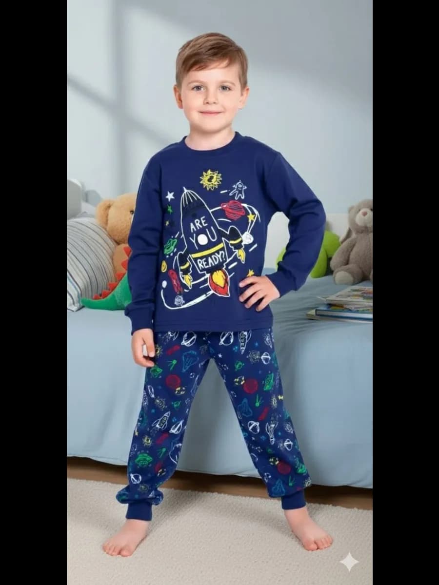 Пижама детская для мальчика с брюками и кофтой