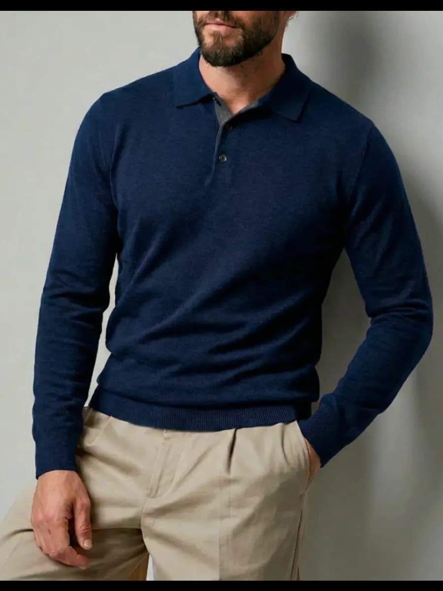 Джемпер поло турция теплый на пуговицах кашемир