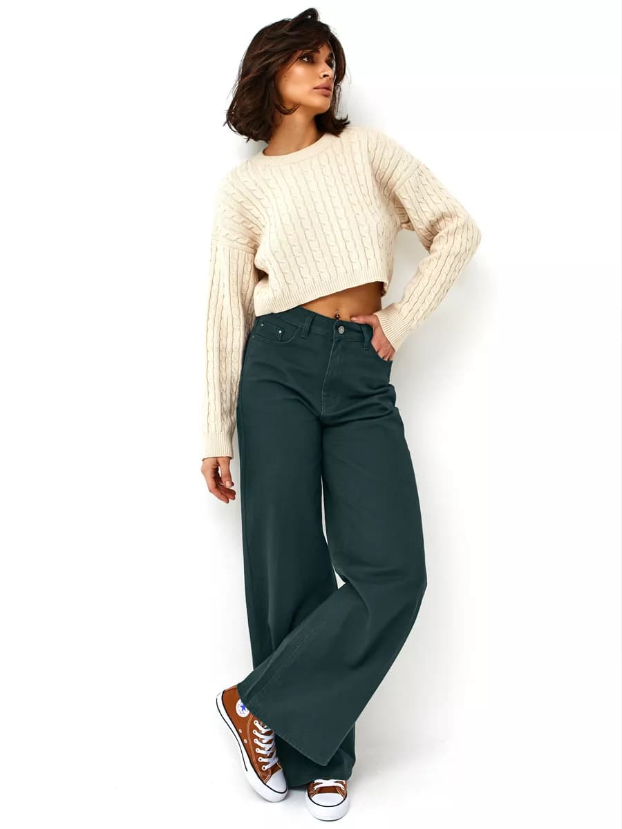 Джинсы широкие клеш палаццо