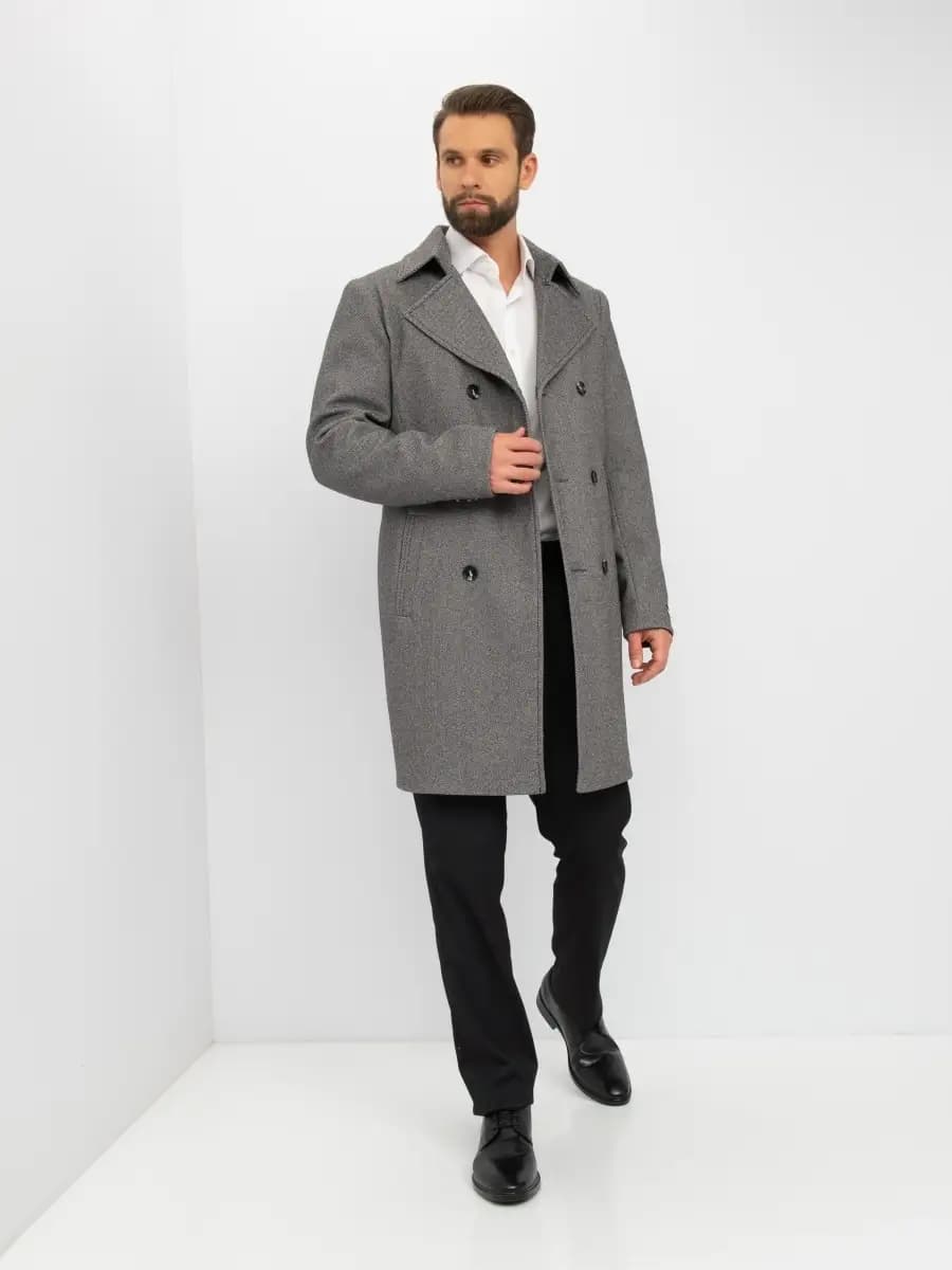 Пальто двубортное с подстежкой