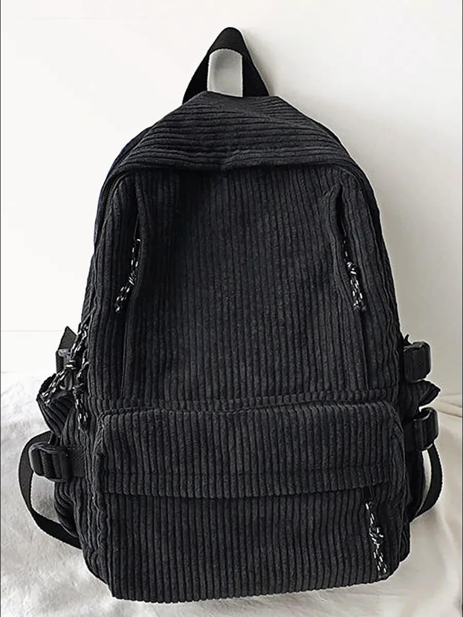 Рюкзак школьный вельветовый в рубчик