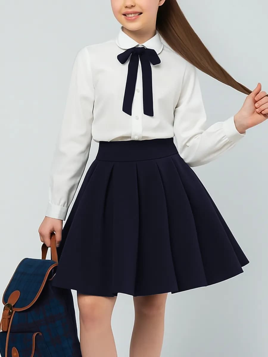 Школьная юбка на резинке клеш