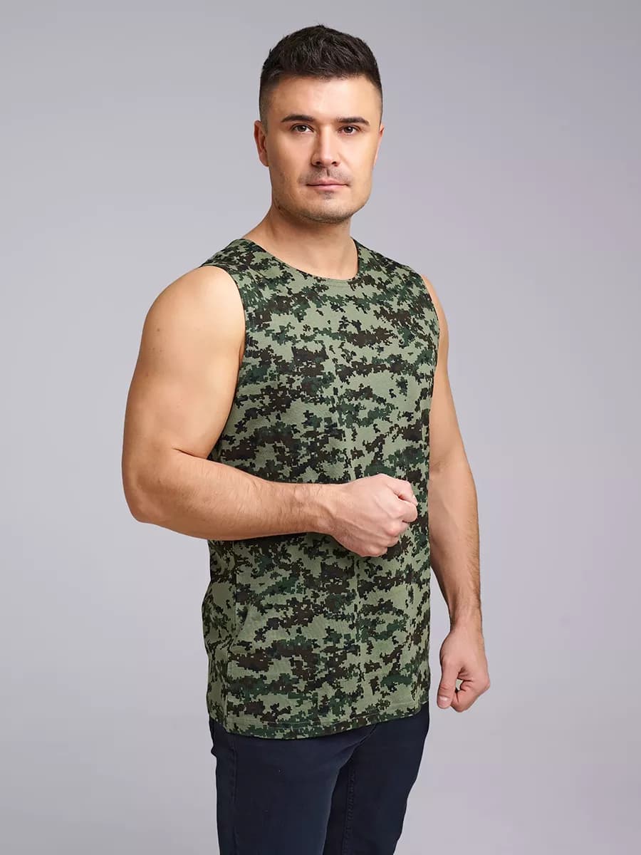Майка мужская камуфляжная широкое плечо 100% хлопок