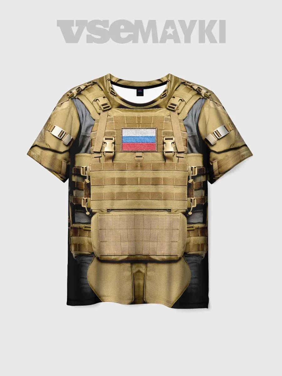 футболка с принтом бронежилет армия россии