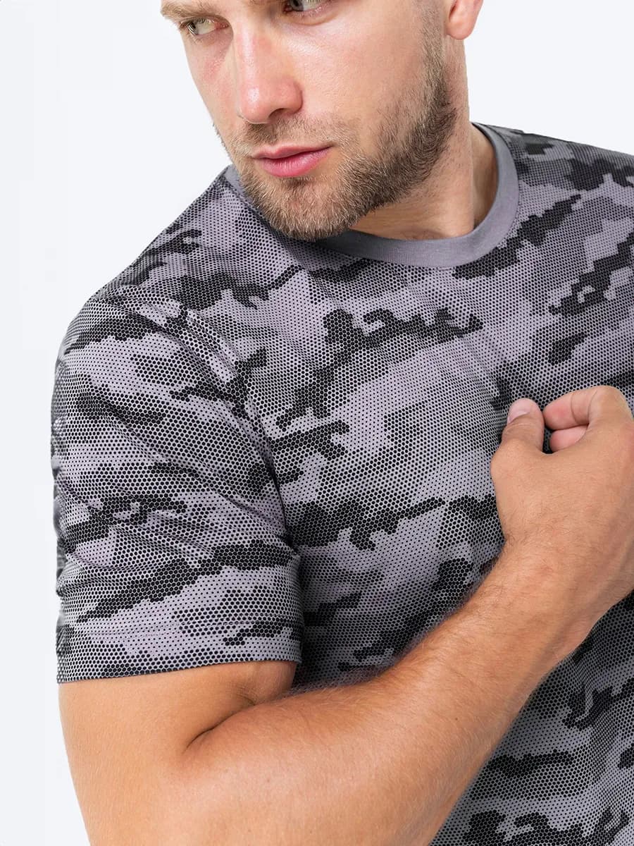 Футболка с принтом камуфляж хлопковая тактическая