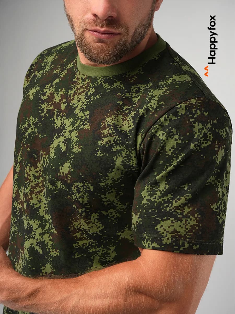 Футболка с принтом камуфляж хлопковая тактическая