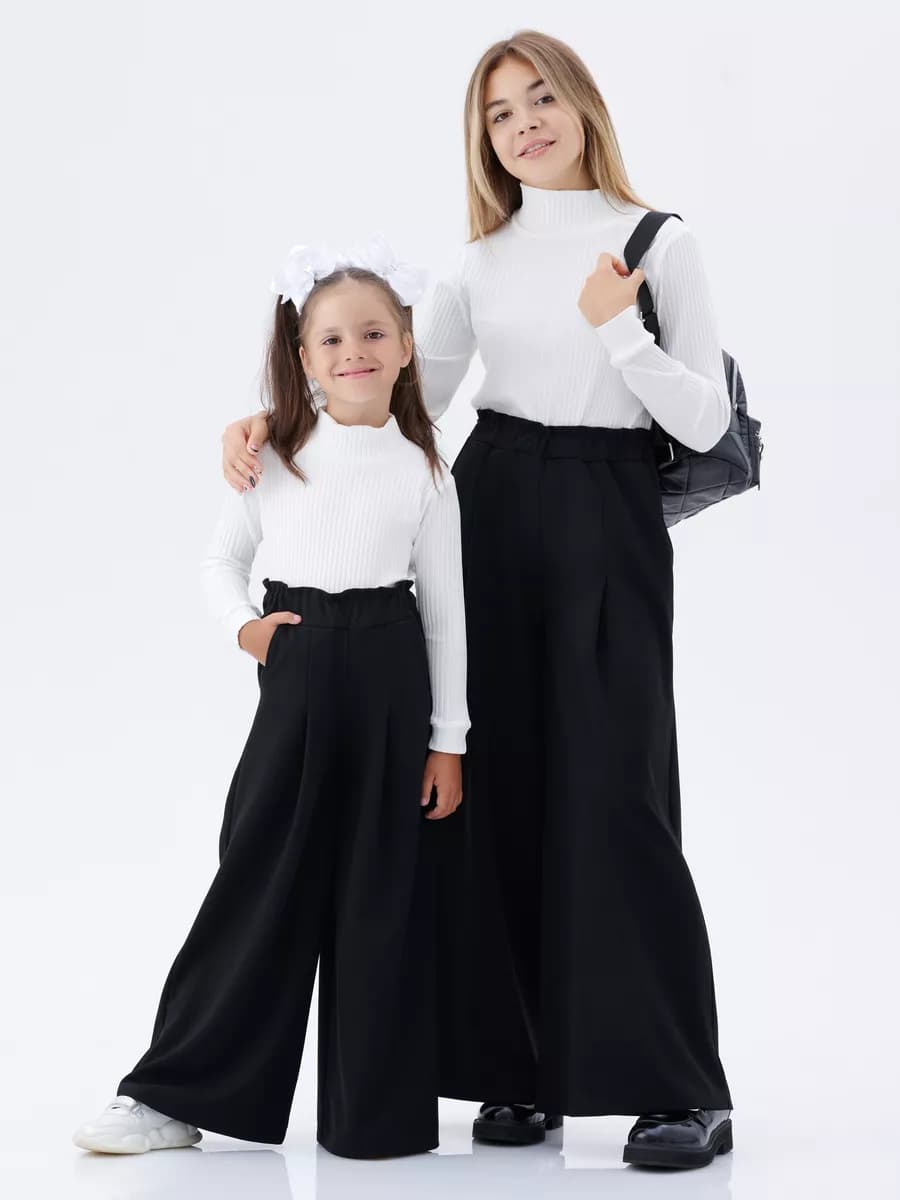 Брюки палаццо карго для девочки школьные
