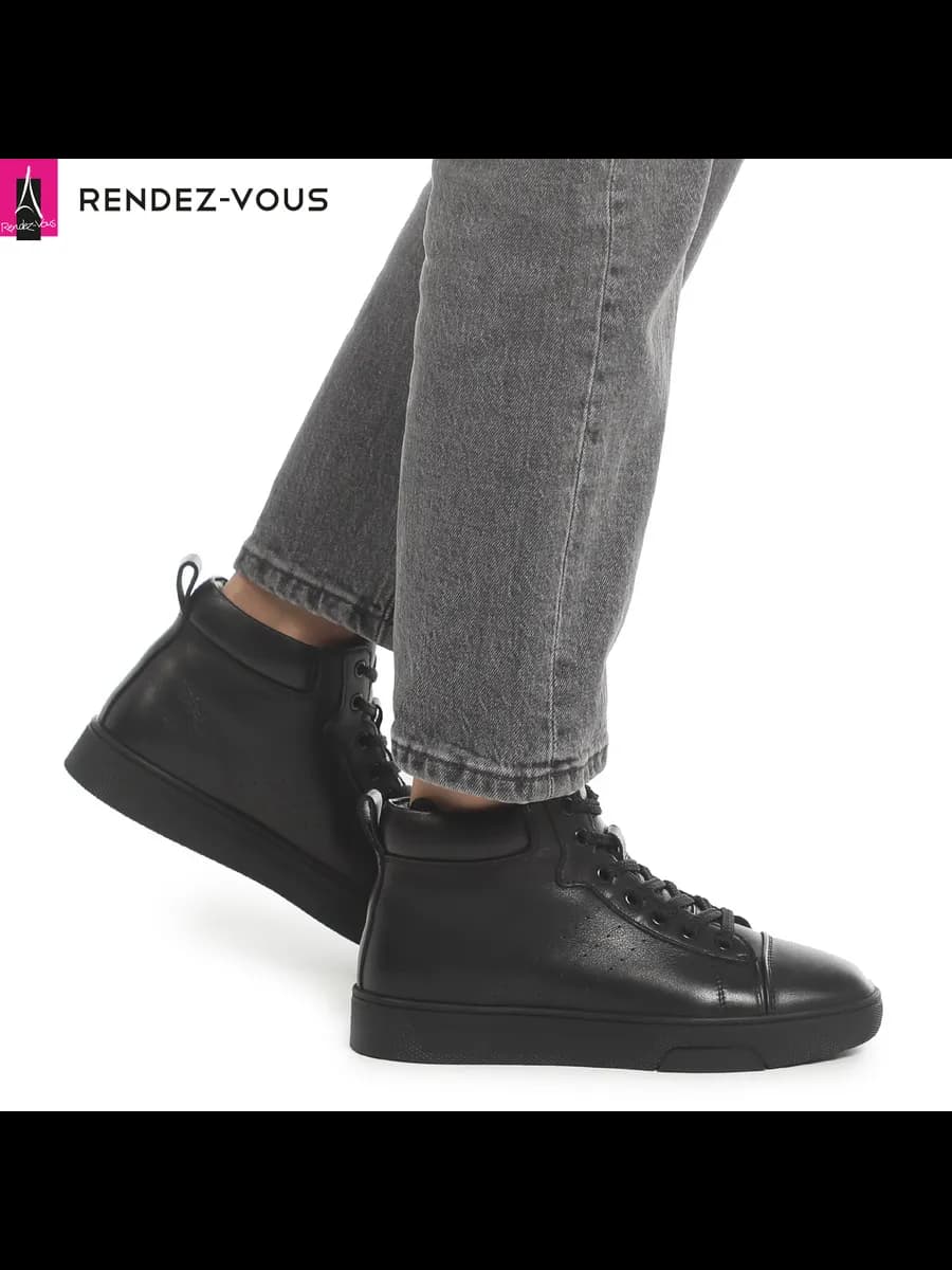 Кеды высокие зимние с натуральным мехом