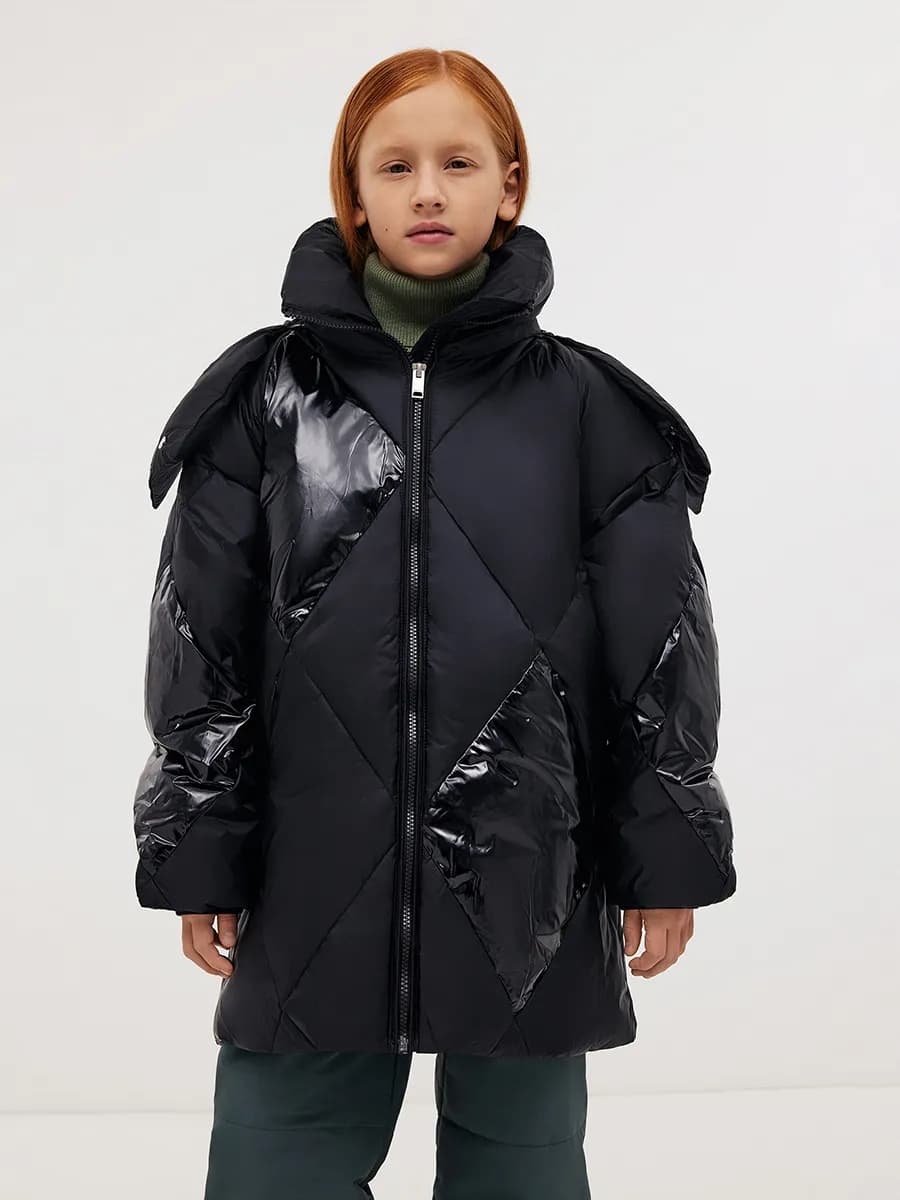 Пуховик-оверсайз с капюшоном