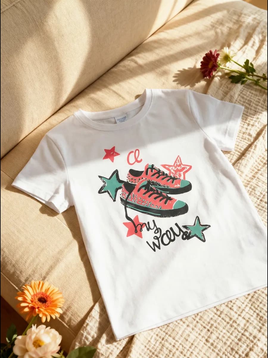 Футболка с принтом из хлопка детская