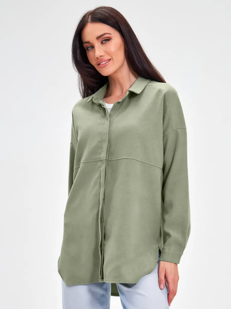 Рубашка вельветовая оверсайз удлиненная