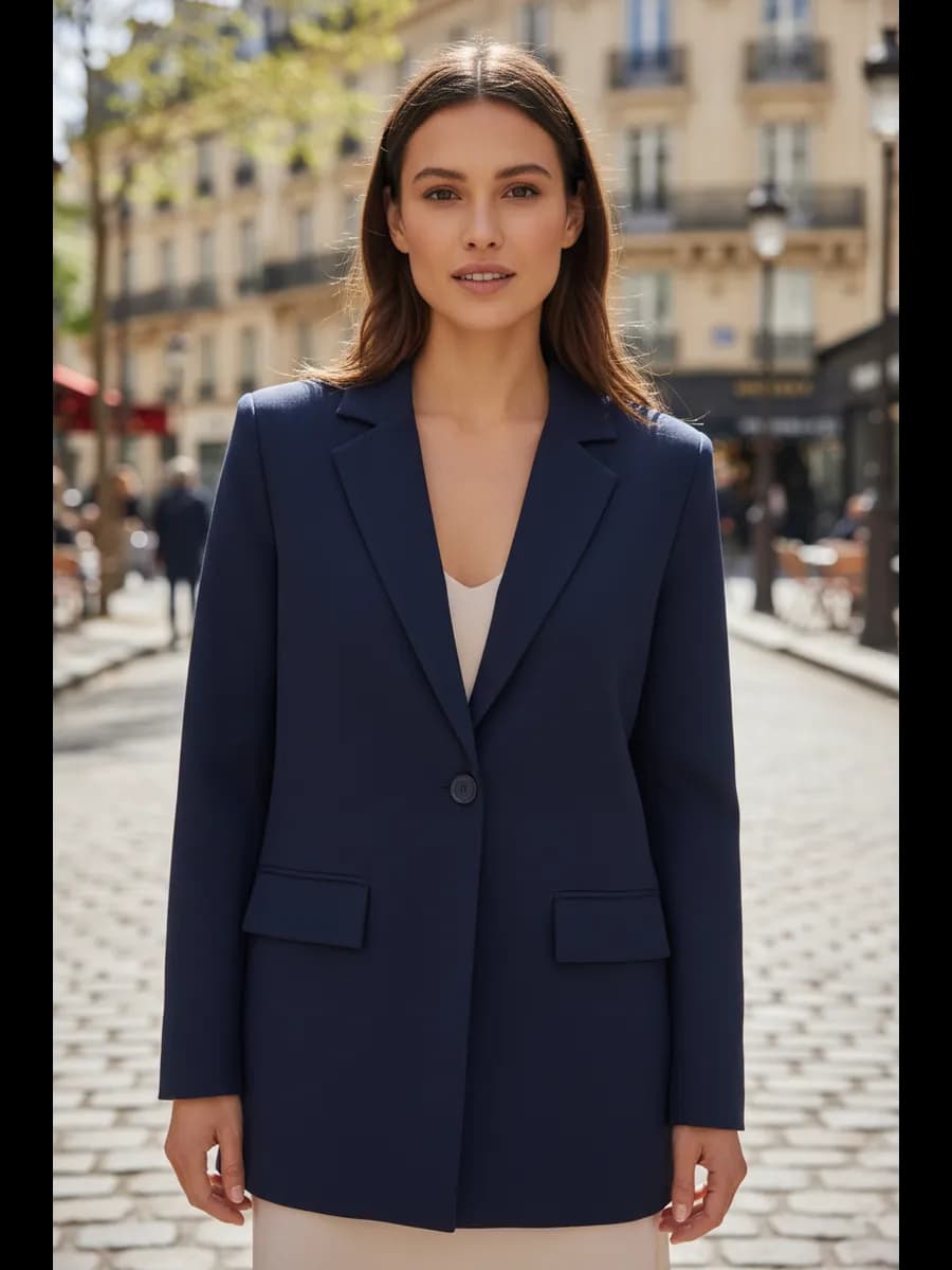 Пиджак деловой жакет удлиненный офисный стиль