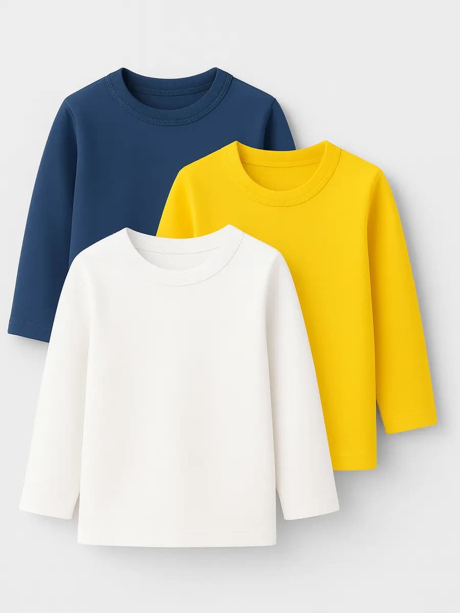 Лонгслив трикотажный базовый набор 3 шт