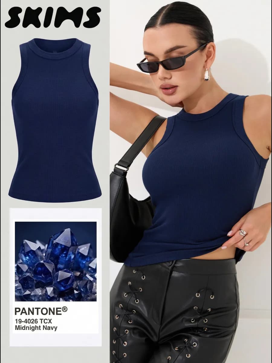 Майка базовая бельевая в рубчик топ