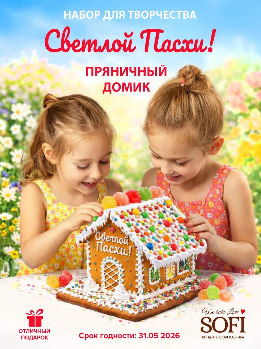 Имбирный пряник творческий набор "Пряничный Домик"1шт