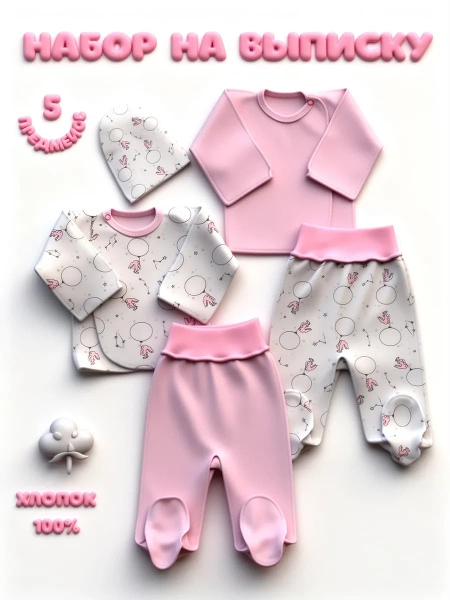 Комплект нательный для новорожденного девочки в роддом