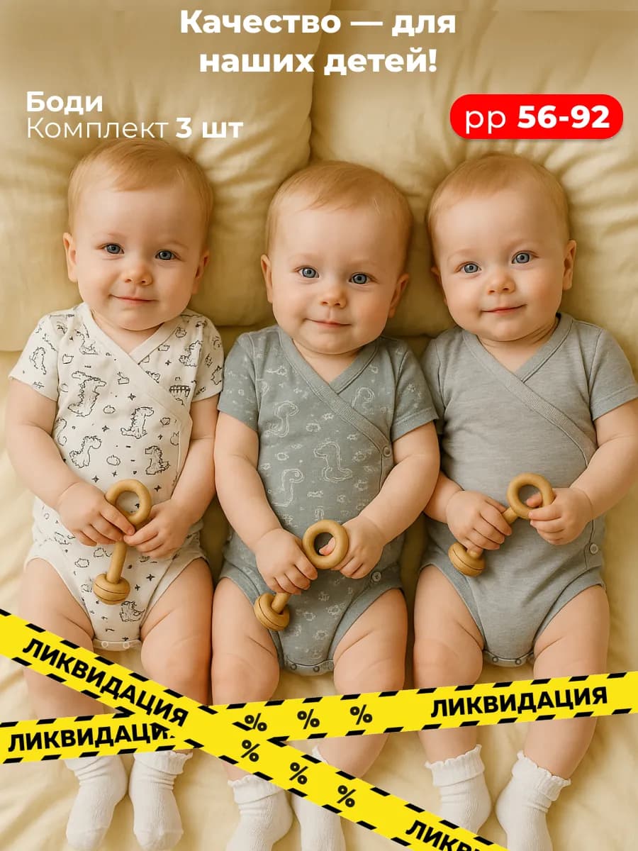 Боди для новорожденных 3 шт