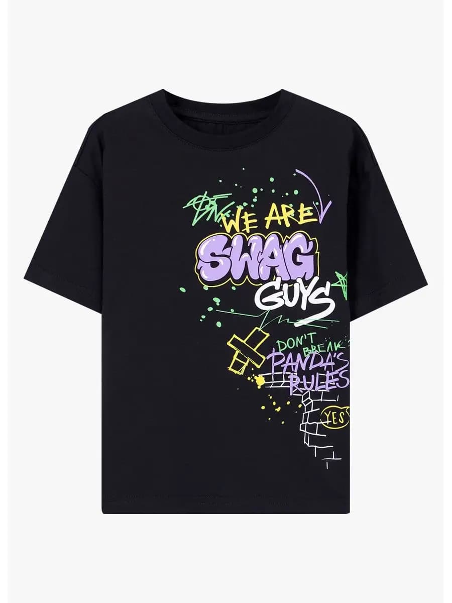 Футболка черная с принтом