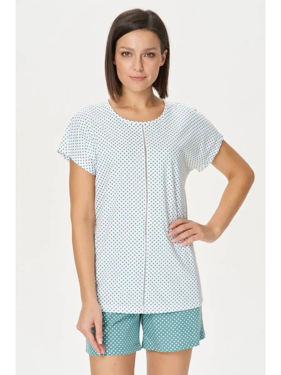 Футболка домашняя трикотажная в горох